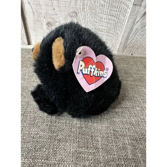 Puffkins Collection Swibco Benny Black Bear 4” Plush Stuffed Animal with Tags - Picture 2 of 6